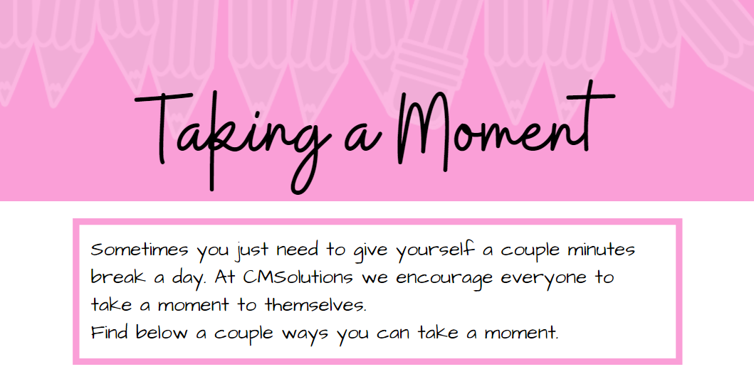 taking a moment banner