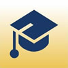 An icon depicting a graduate cap (also known as a mortarboard, square academic cap, or Oxford cap).