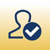 An icon depicting a silhouette of a bust with a tick mark in front of it.